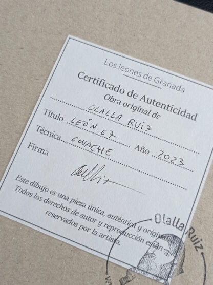 Certificado de autenticidad León 67